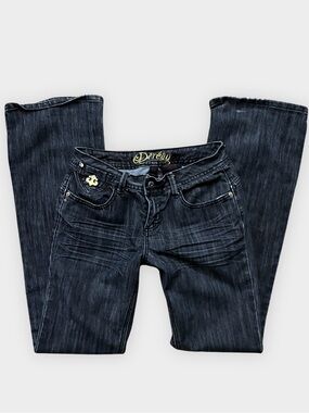 Vintage Y2K Deréon Bootcut Jeans Low Rise McBling Embellished Size 7/8